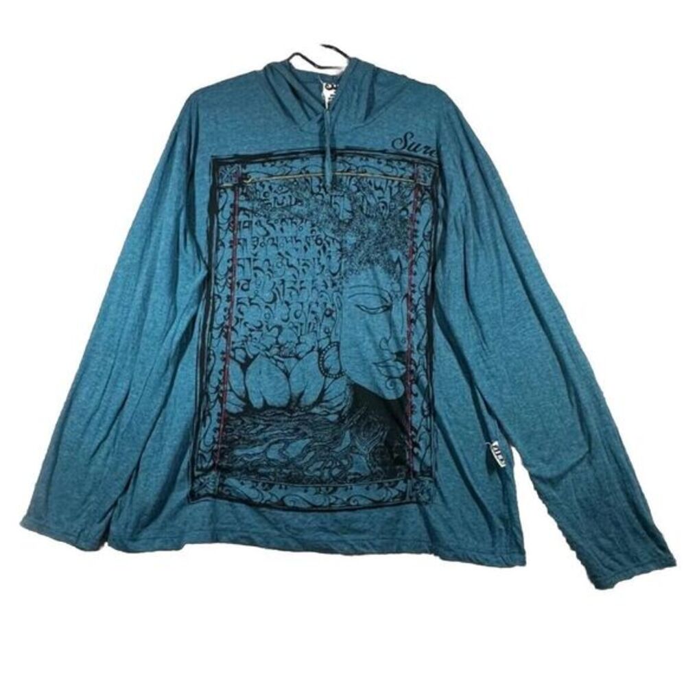 SURE Life  Tree‎ Shirt Hoodie Double Sided Print Green Medium